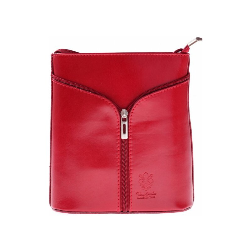 Genuine Leather Kožená kabelka listonoška Made in Italy červená