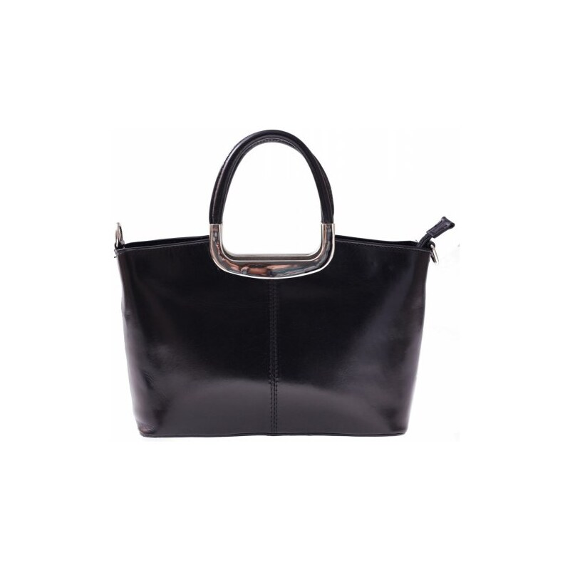Klasická kožená kabelka genuine leather cčerný