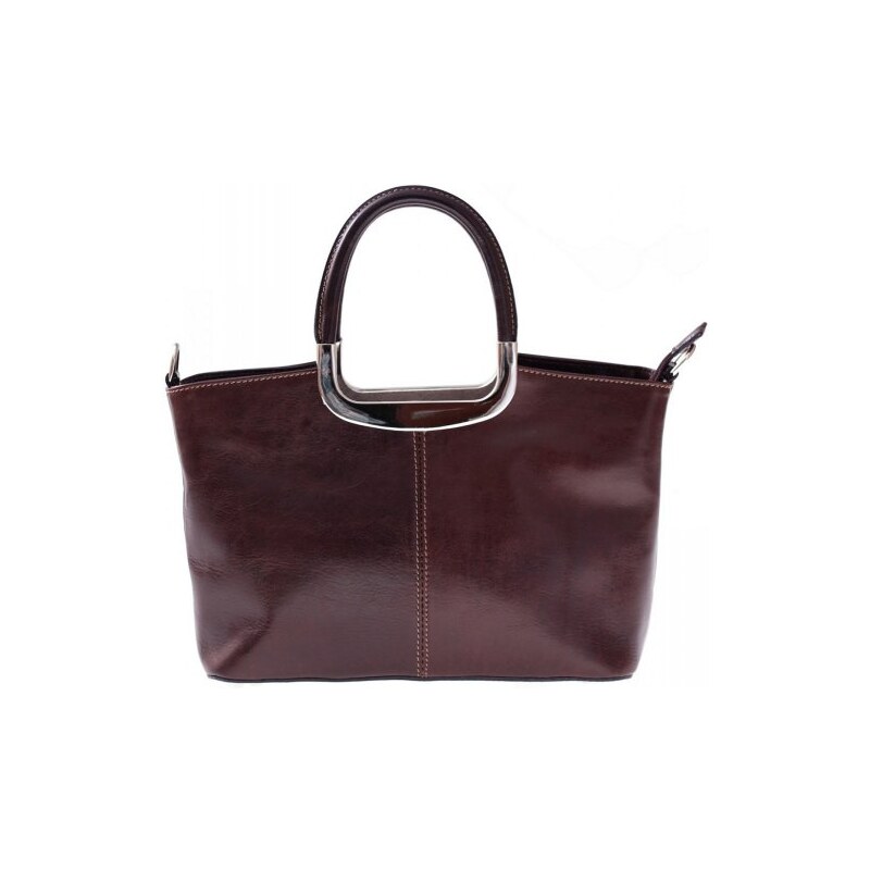Klasická kožená kabelka genuine leather čokoláda