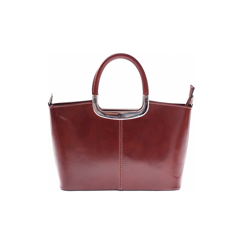 Klasická kožená kabelka genuine leather hnědá
