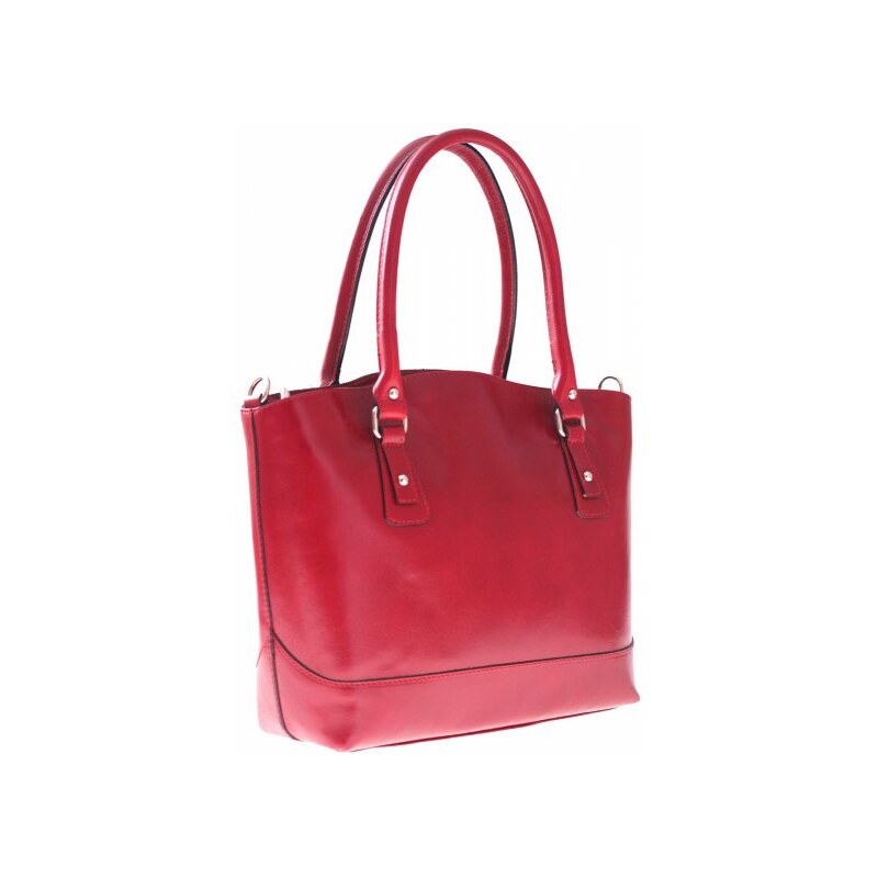 Genuine Leather Univerzální kožená italská kabelka na každý den červená