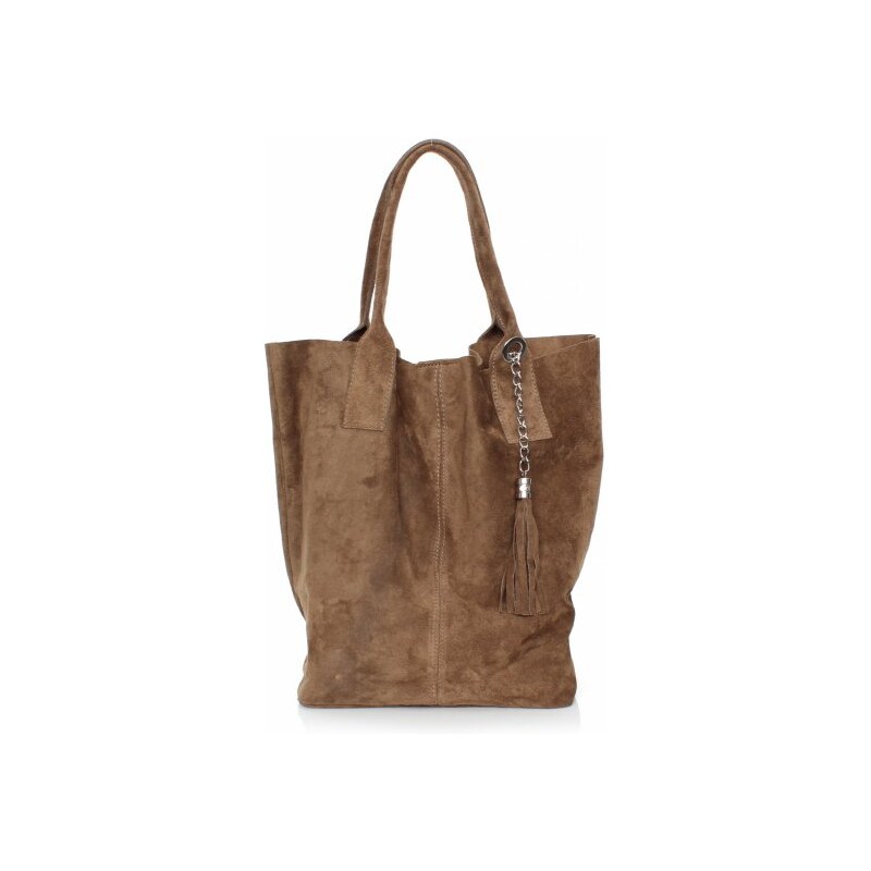 Genuine Leather Kožené kabelky Shopperbag přírodní semiš zemitá