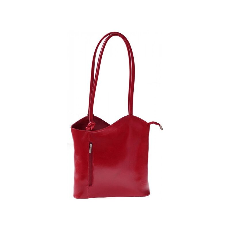 Genuine Leather Kožená kabelka batůžek Made in Italy červená