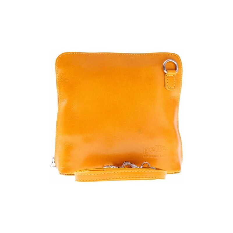 Malá kožená kabelka listonoška Vera Pelle žlutá