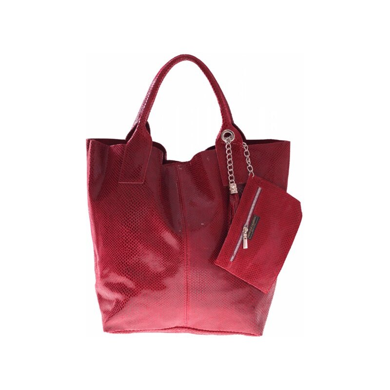 Genuine Leather Kožené kabelky Shopper bag Lakované červená