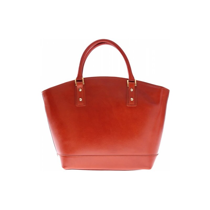 Genuine Leather Módní kožené tašky typu Shopper bag lodička zrzavá