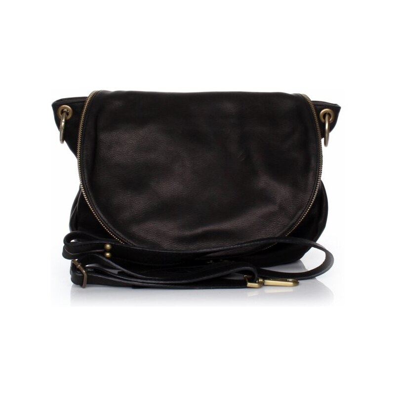 Genuine Leather Dámská kožená kabelka listonoška – vysoká kvalita černá
