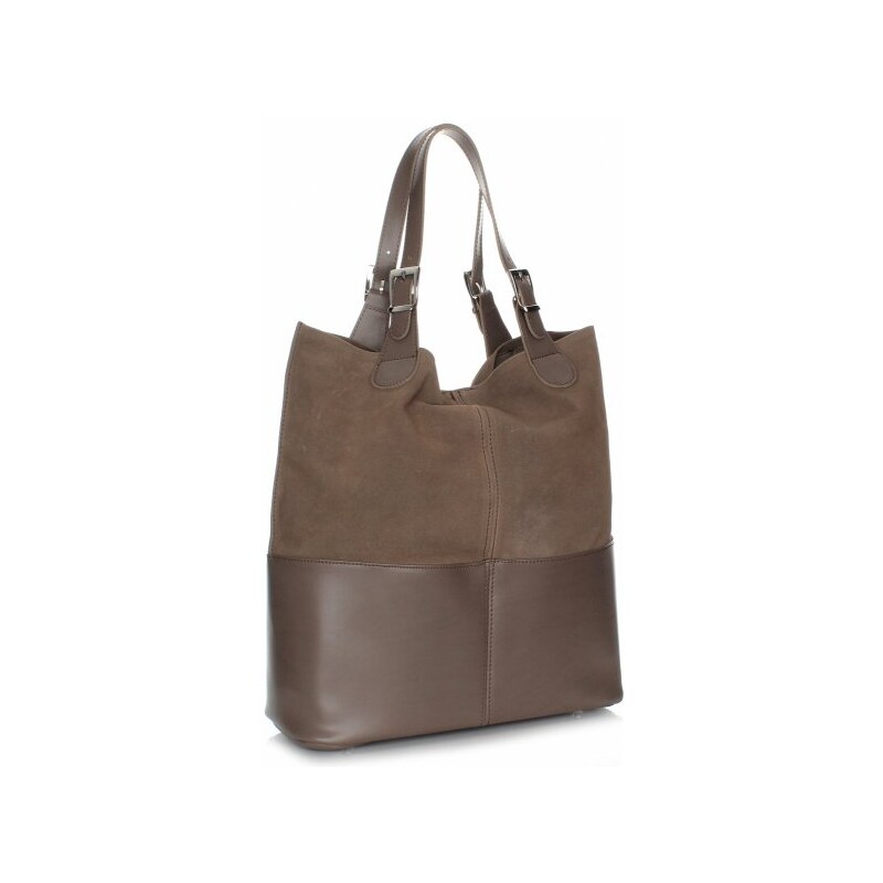 Genuine Leather Kožená kabelka exkluzivní Shopper bag zemitá