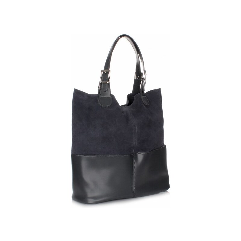 Genuine Leather Kožená kabelka exkluzivní Shopper bag šedá