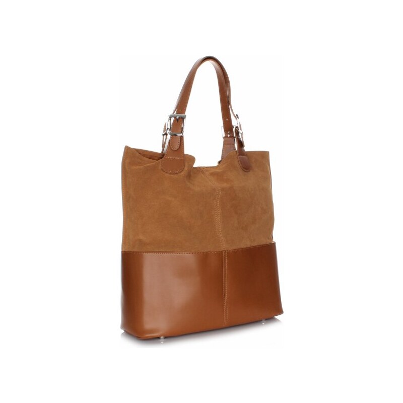 Genuine Leather Kožená kabelka exkluzivní Shopper bag zrzavá