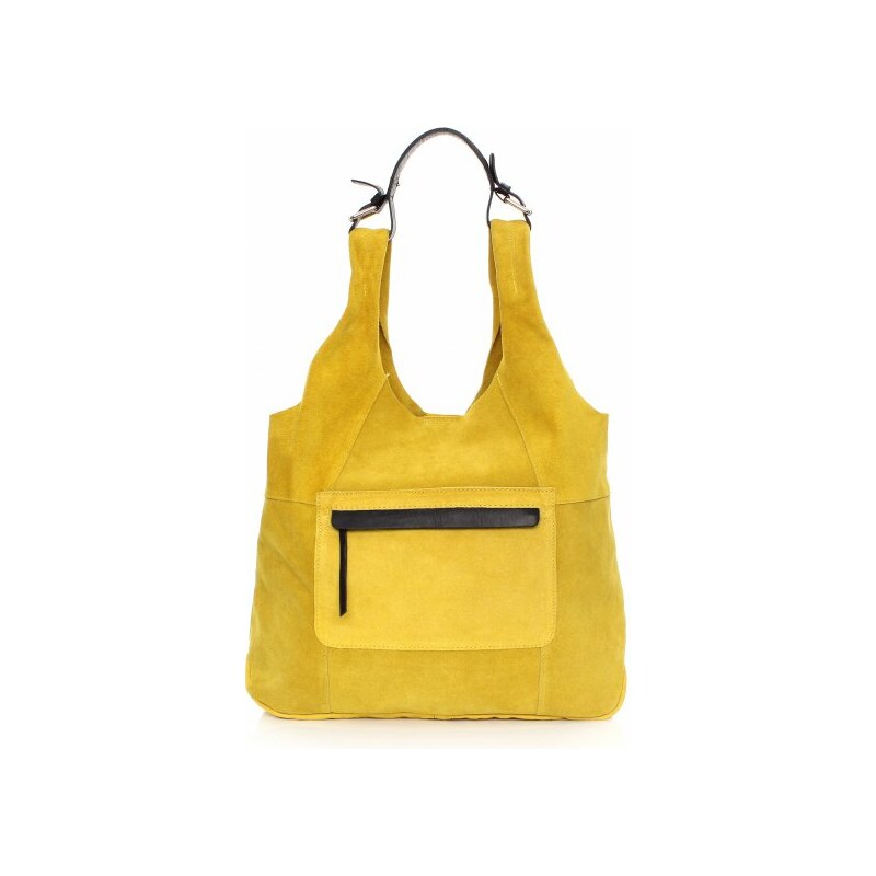 Genuine Leather Designerská italská kabelka žlutá