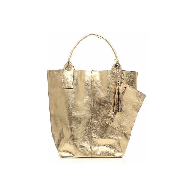 Genuine Leather Kožené kabelky Shopper bag Lakované staré zlato
