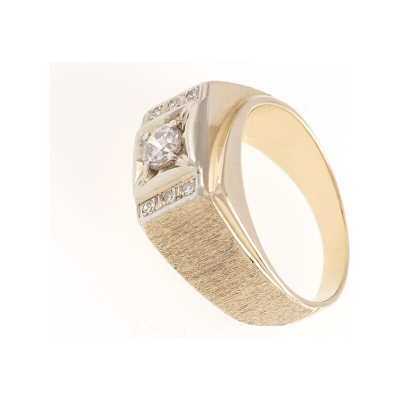 Prsten pánský zlatý s přírodními diamanty zpp301