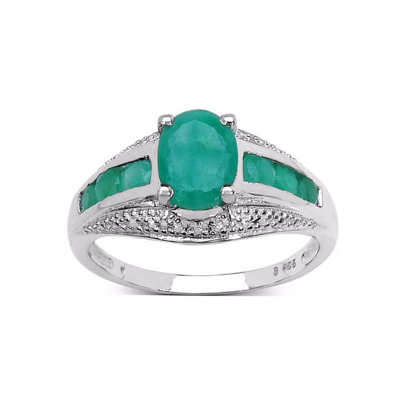 Smaragdový prsten ze stříbra KLENOTA