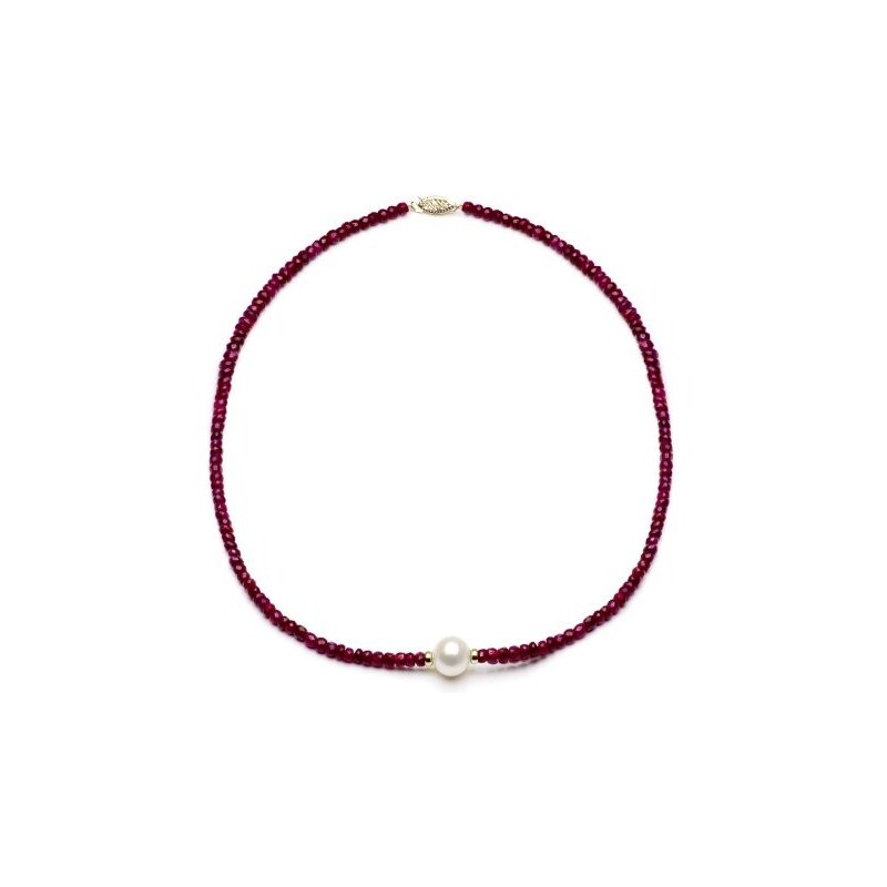 Klenota Rubínový náhrdelník s perlou
