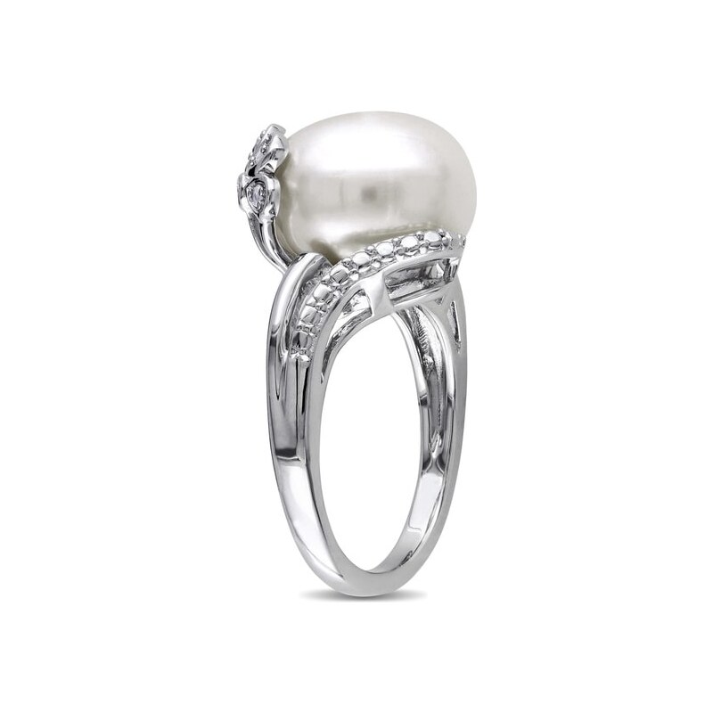 Stříbrný prsten s bílou perlou KLENOTA