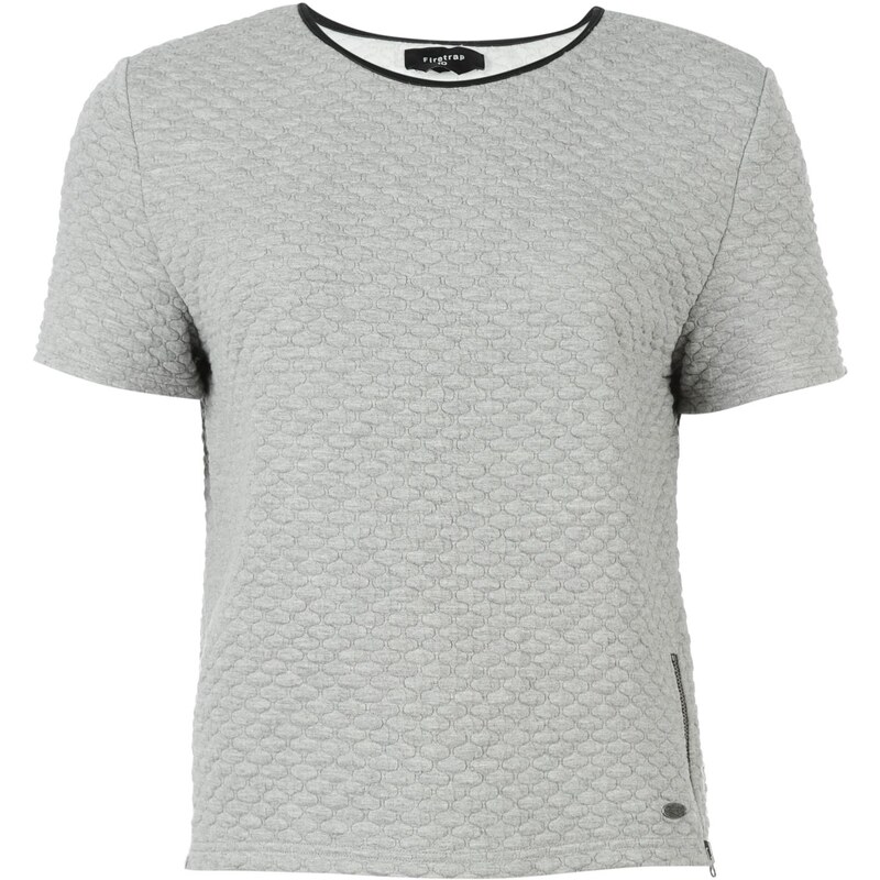 Triko Firetrap Luxe Quilted T Shirt dámské Grey Marl