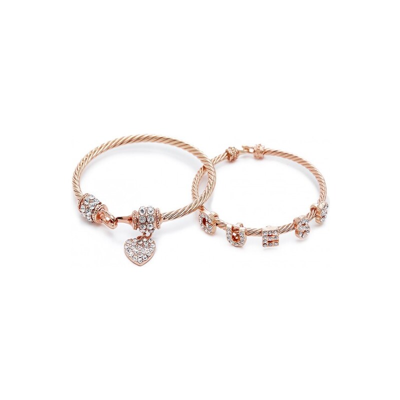 GUESS Guess Rose Gold-Tone Twisted Bangle Set - rose gold