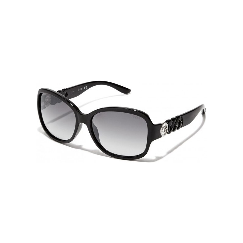 GUESS GUESS Round Chain-Temple Sunglasses - black