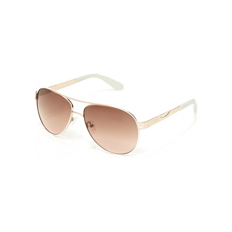 GUESS GUESS Pop Color Aviator Sunglasses - rose gold