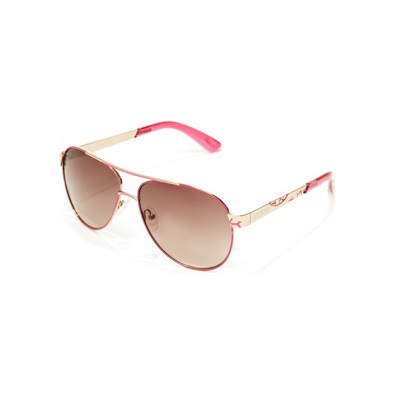 GUESS GUESS Pop Color Aviator Sunglasses - pink multi