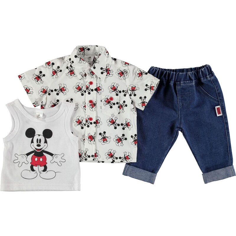 Disney Character 3 Piece Set Baby Mickey Shirt