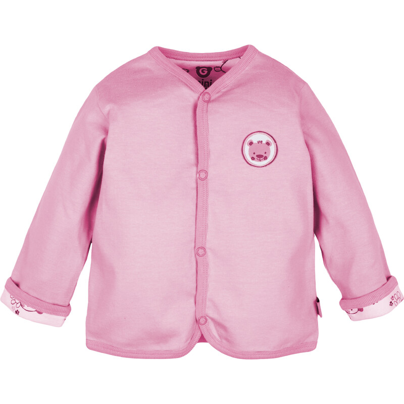 G-mini Dívčí oboustranný kabátek Medvídek - růžový
