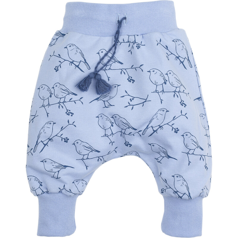Pinokio Dívčí kalhoty s ptáčky, modré