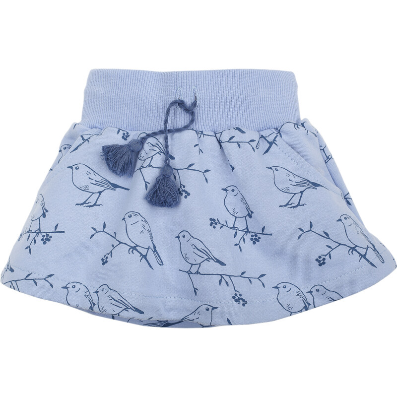Pinokio Dívčí sukně s ptáčky - modrá