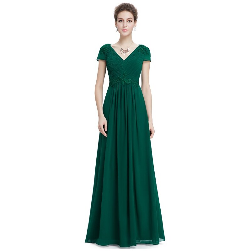 Ever Pretty plesové šaty s výšivkou zelené 8467