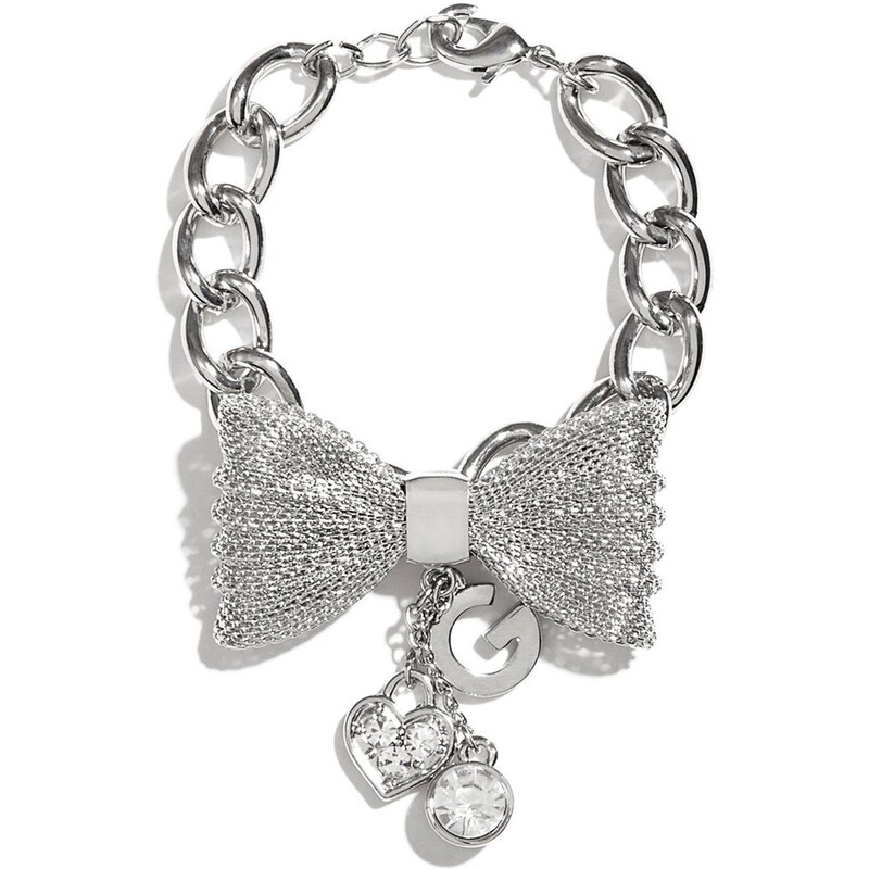 Náramek G By Guess Silver-Tone Mesh Bow