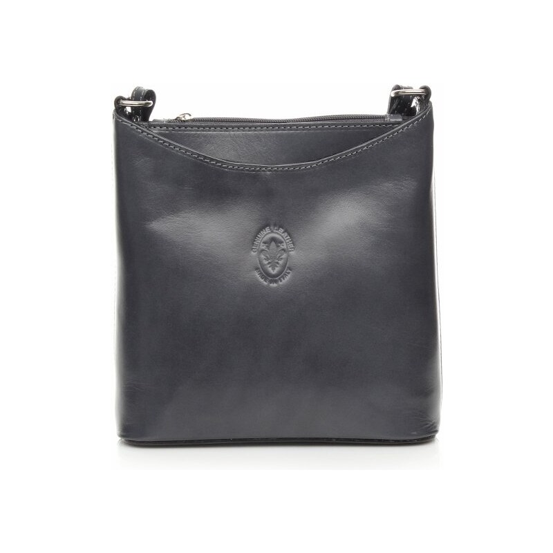 Kožená kabelka listonoška Genuine Leather šedá