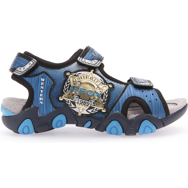Geox Chlapecké modré svítící sandály JR Sandal Strike