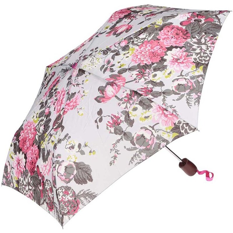 Šedý květovaný deštník Tom Joule Brolly