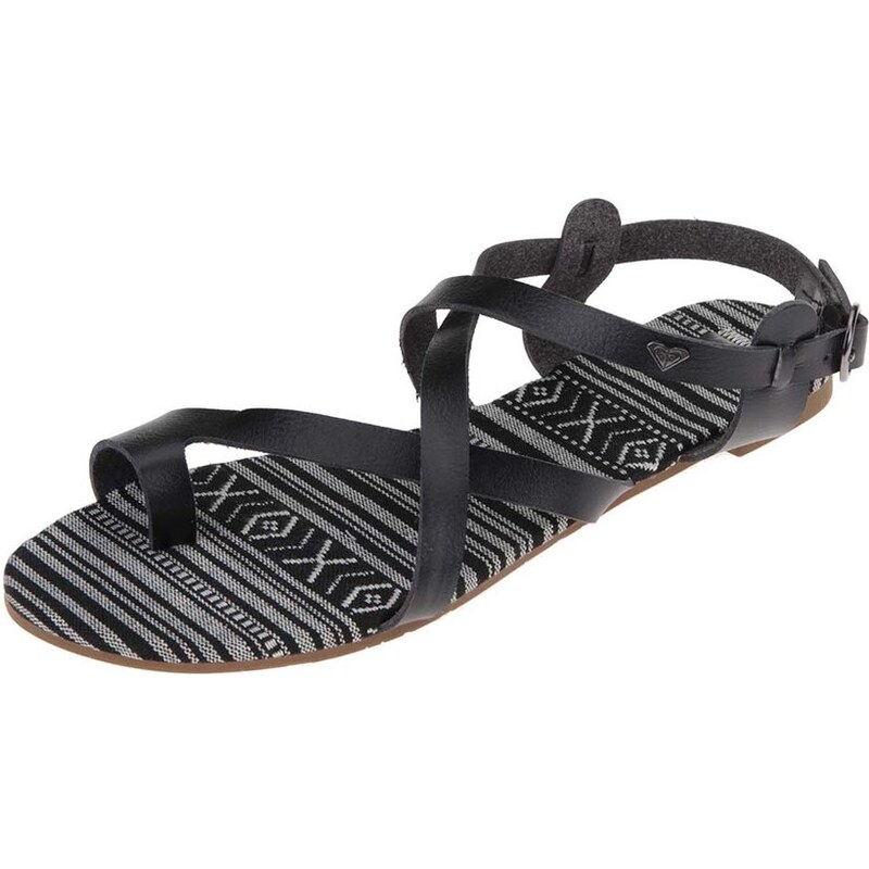 Černé sandálky se vzorovanou stélkou Roxy Marrakech