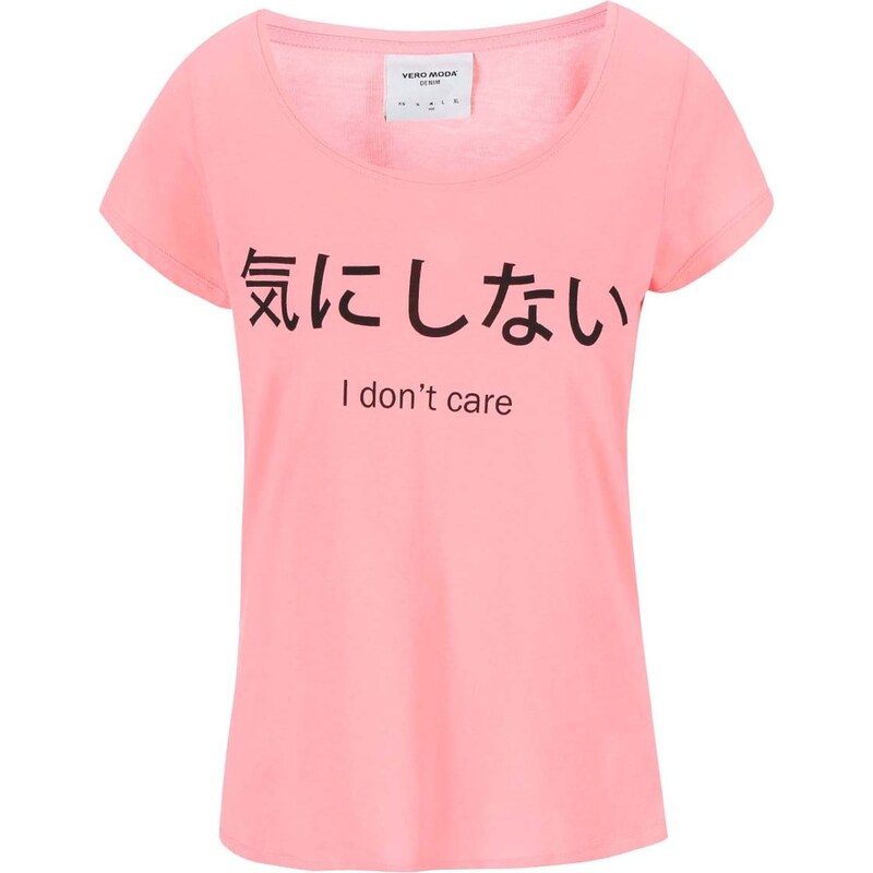 Růžové tričko s potiskem Vero Moda Julie