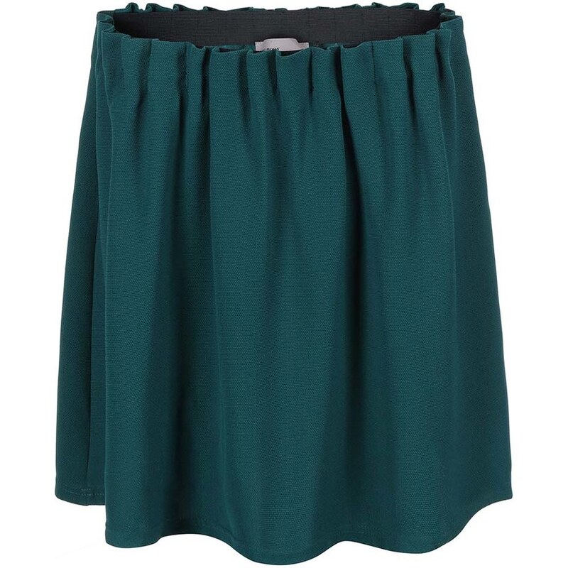 Tmavě zelená sukně s nařaseným pasem Vero Moda Camille