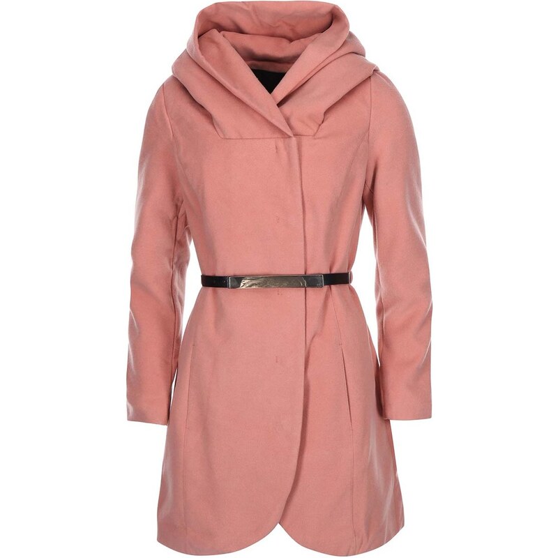 Růžový kabát s kapucí Lavand