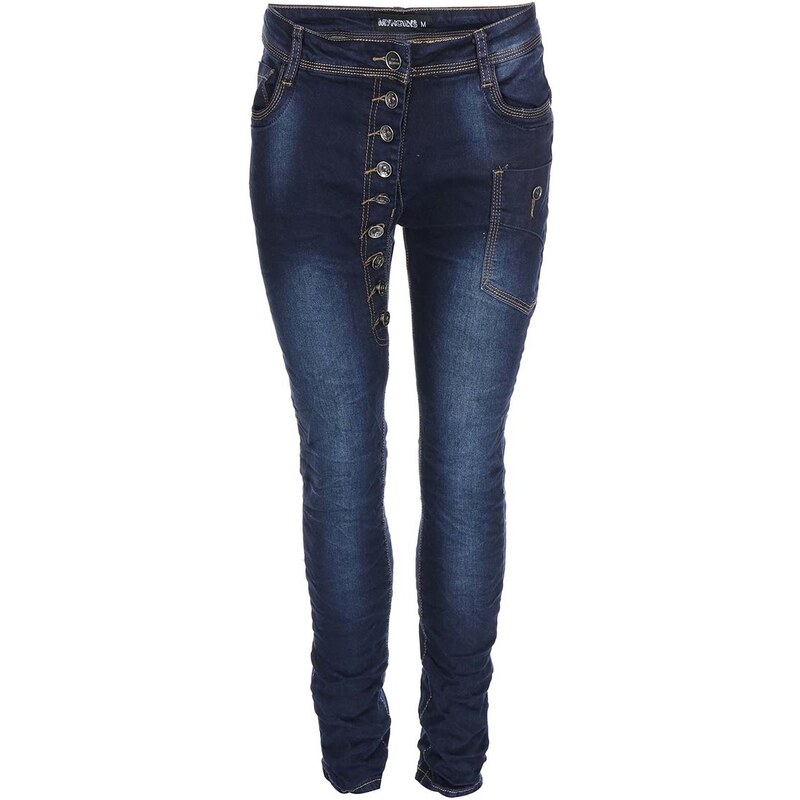 Tmavě modré džíny s ozdobnými knoflíky Haily´s Ally