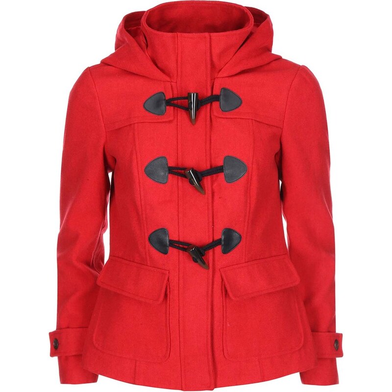 Červený kratší kabát s kapucí Vero Moda Mella