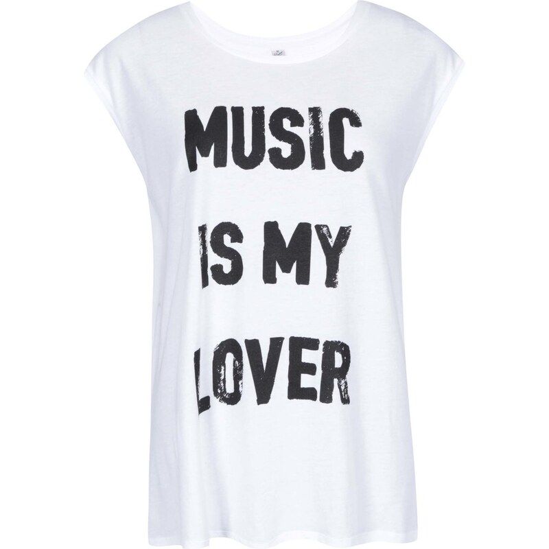 Bílé dámské tričko ZOOT Originál Music is my lover