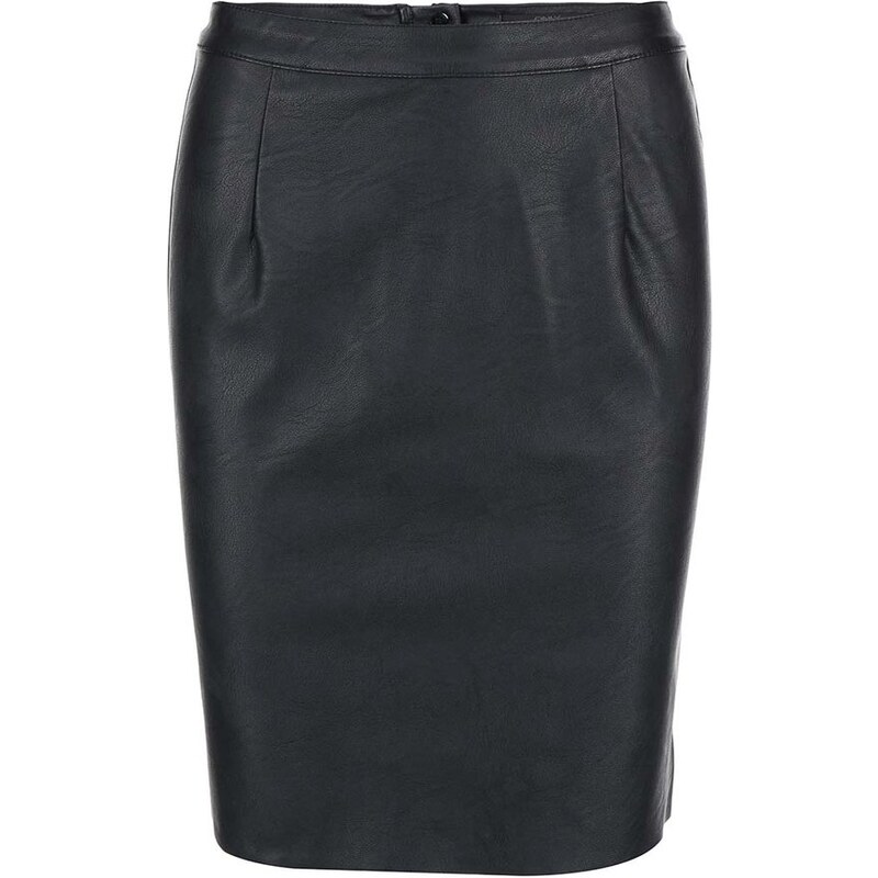 Černá koženková pouzdrová sukně ONLY Rica