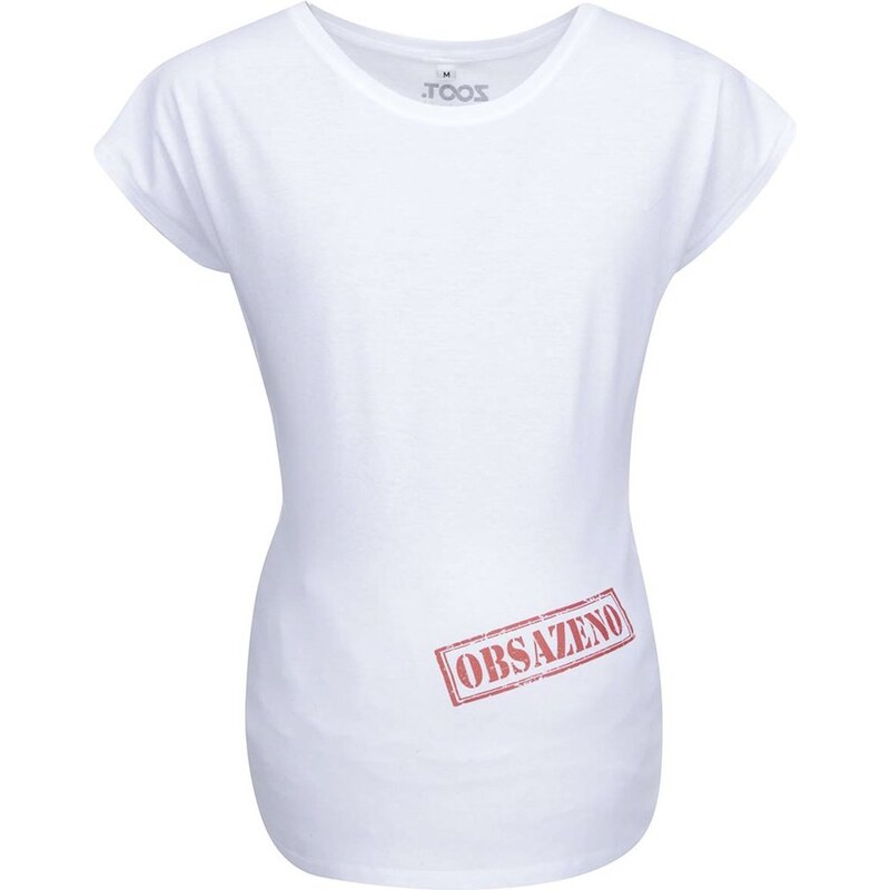 Bílé těhotenské tričko ZOOT Originál Obsazeno
