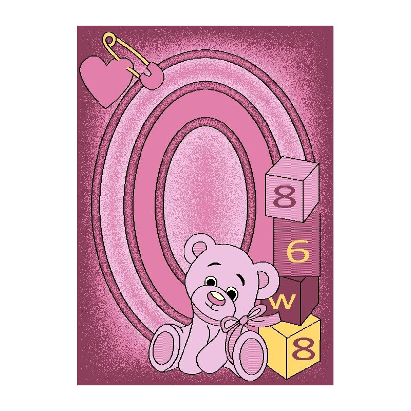 Spoltex Kusový koberec TOYS C126 P - medvídek, růžový