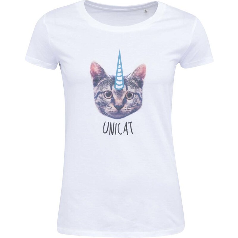 Bílé dámské tričko ZOOT Lokál Unicat