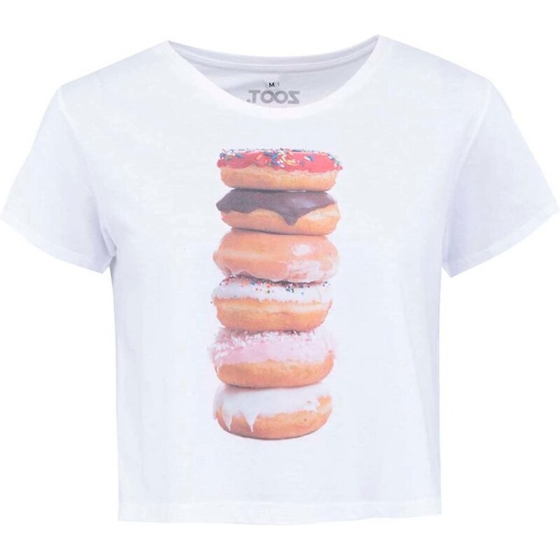 Bílé dámské kratší tričko ZOOT Originál Donuts