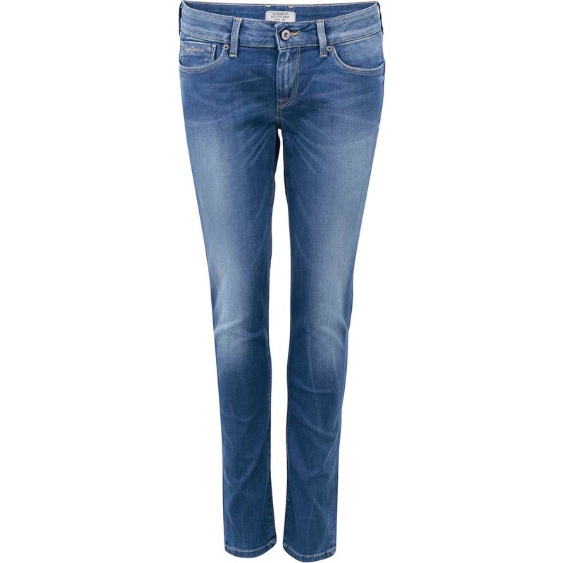 Modré dámské džíny s vyšisovanými pruhy Pepe Jeans Soho