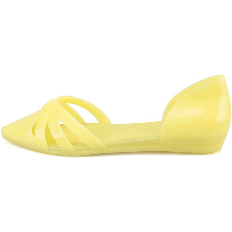 Žluté gumové otevřené balerínky ALDO Pellan