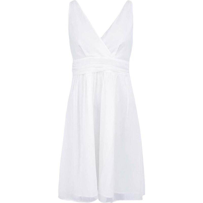 Bílé šaty s véčkovým výstřihem Vero Moda Josephine