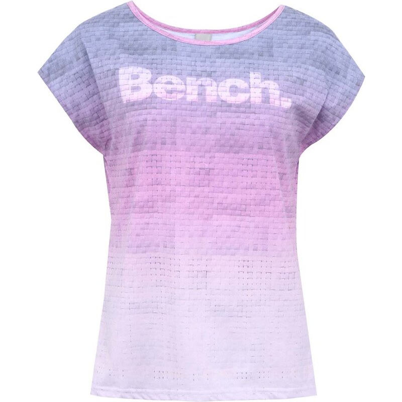 Fialovo-růžové dámské vzorované tričko s nápisem Bench Weaver